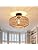 Toolight Rattan Ceiling Light E27, Retro Hand-Woven Rattan Chandelier Lamp, Bohemian Pendant Boho Ceiling Light for Living Room Bedroom Kitchen Hallway Entryway