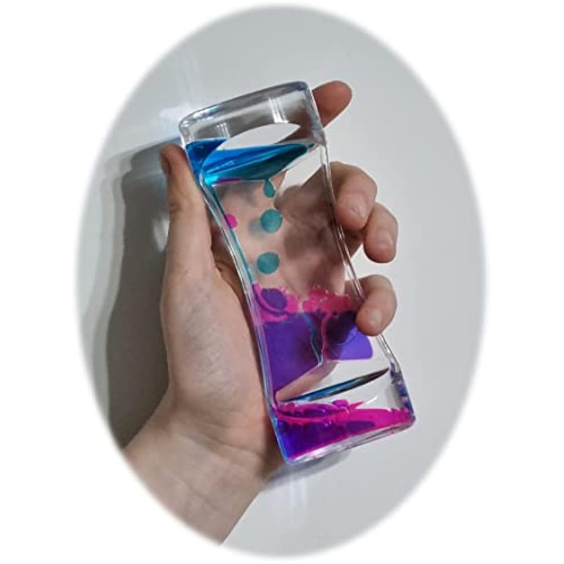 Liquid Sensory Timer for Autism, Sensory Needs, ADHD, Stress Relief, Anxiety. Autism Toy and Special Needs Sensory Fidget. Choice of Colour. (Pink & Blue)