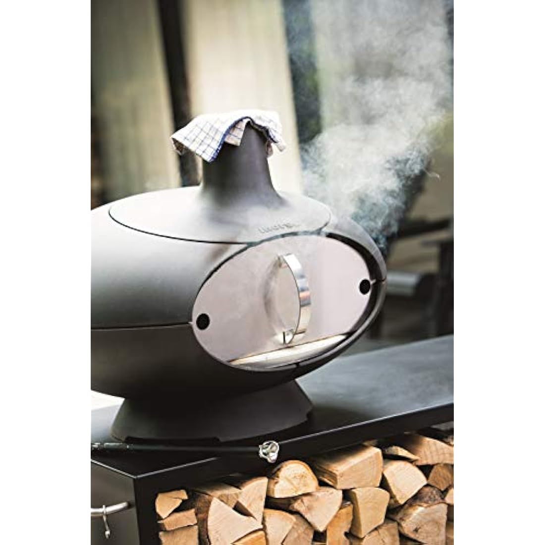 Morsø Door Cover for Morsø Forno Outdoor Oven, Allows for Smoking, Roasting and Baking, Clean Design in Stainless Steel