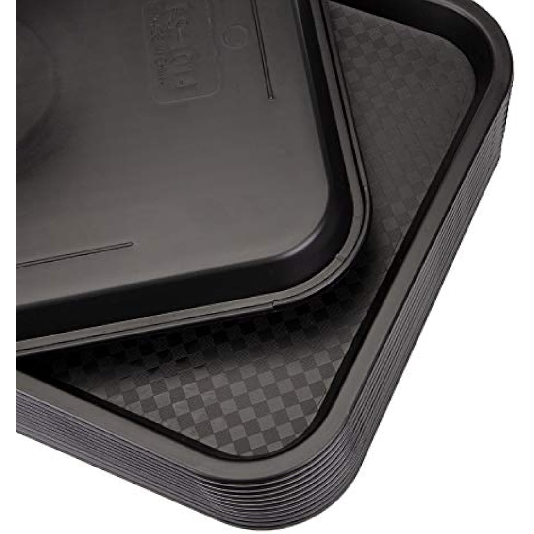 Yarlung 12 Pack Fast Food Tray, 13.8 x 10.5 Inch/35 x 26.7 cm Plastic Restaurant Serving Tray for Coffee Table, Kitchen, Party, Black