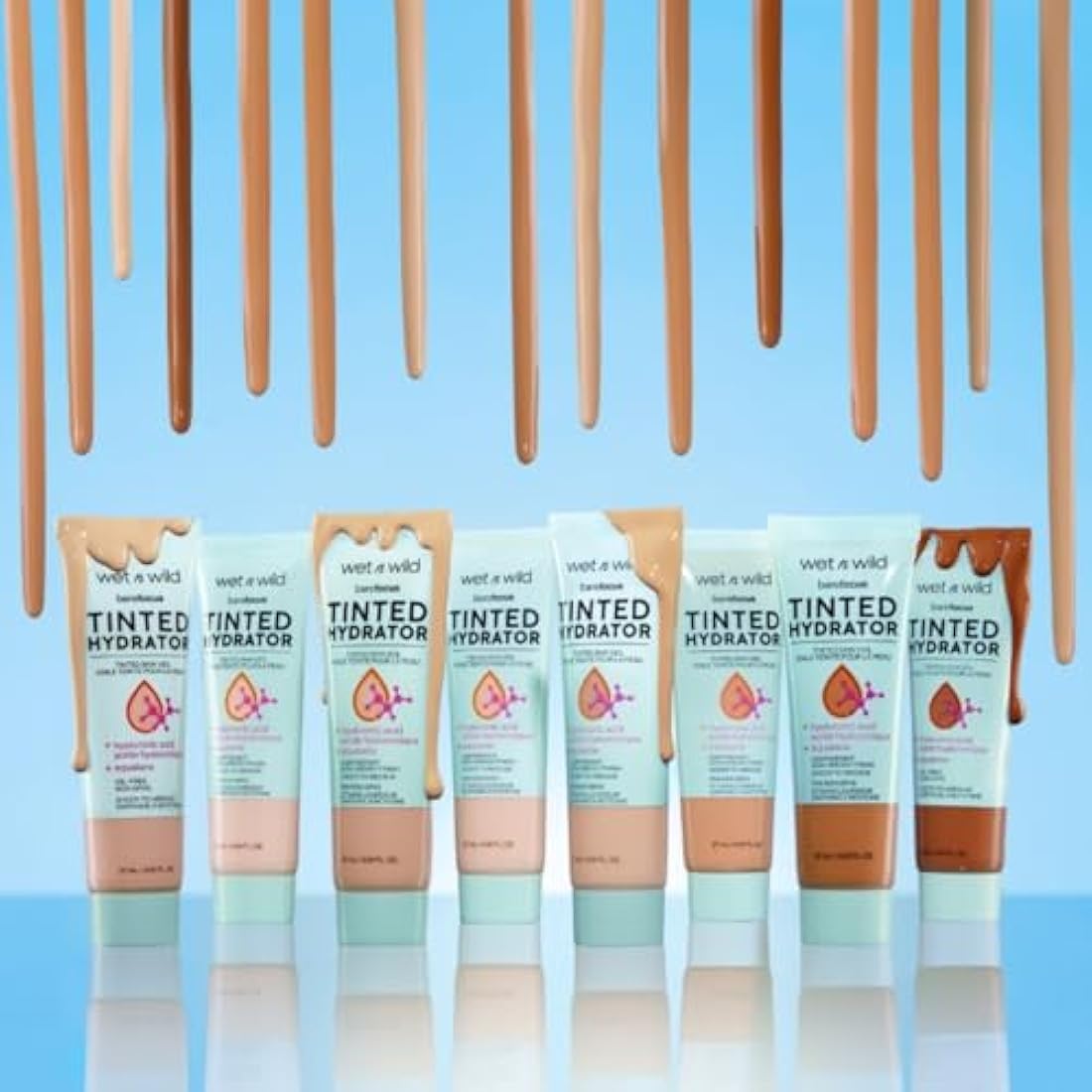 Wet n Wild, Bare Focus Tinted Hydrator, Tinted Moisturiser with Hyaluronic Acid, Lightweight Formula with Semi-Matte Finish for Oily Skin, Sheer to Medium Coverage, Tan