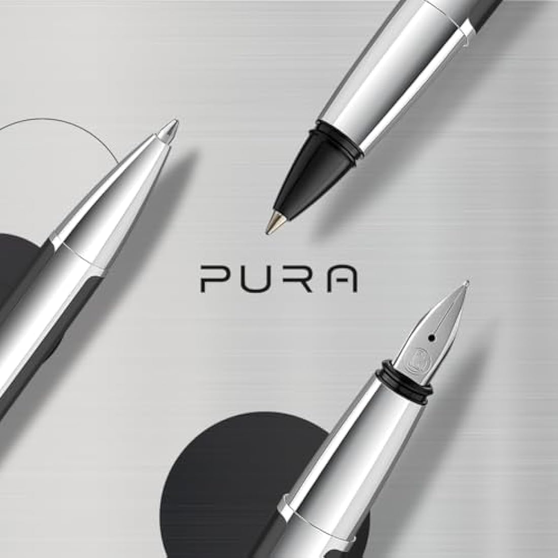 Pelikan Pura 817134 Fountain Pen Anthracite M Nib 1 Piece Including Large Cartridge Gemstone Ink® Sapphire