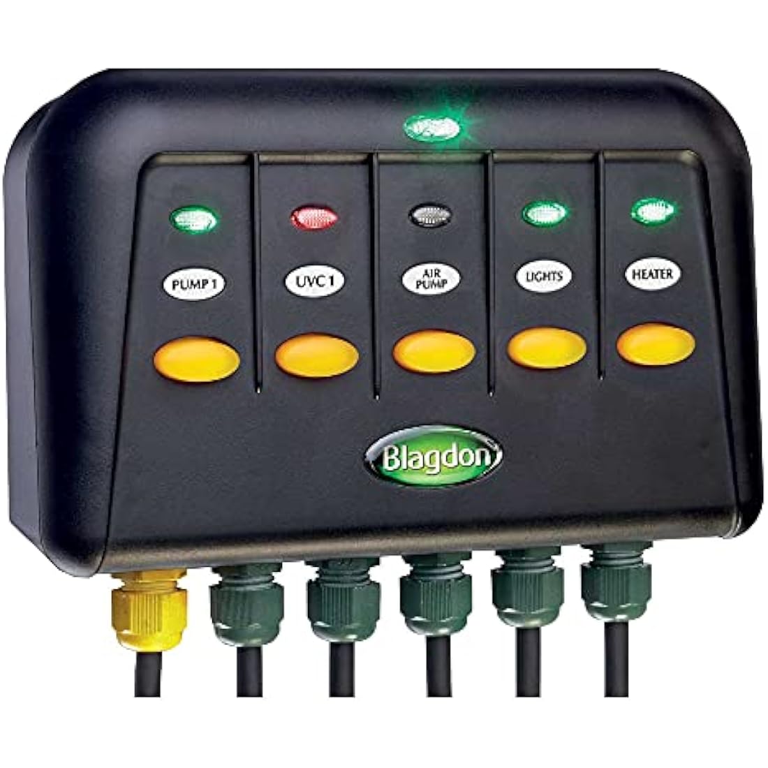 Blagdon 1040235 Powersafe Garden & Pond Safe Weatherproof Electrical Switch Box, 5 Outlet, Black