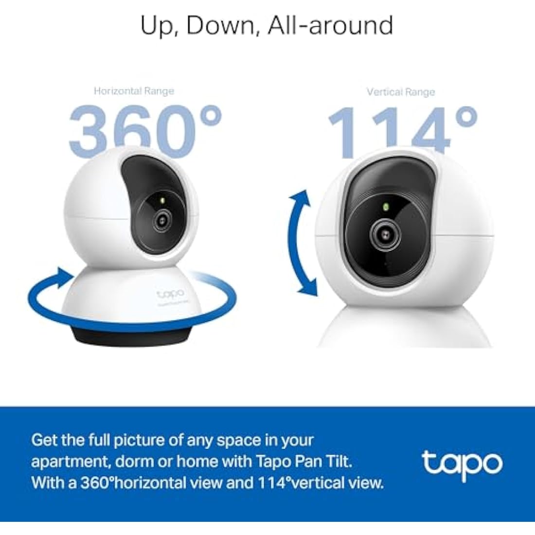 Tapo C220 2K Pan/Tilt Indoor Camera, WiFi Security Camera, AI Detections, Customizable Privacy Mode, 2-Way Audio, Night Vision, Cloud and Local Storage, Works With Alexa and Google, No Monthly Fee