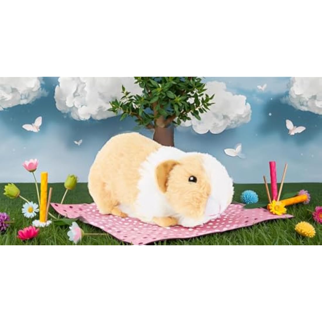 Zappi Co 100% Recycled Plush Guinea Pig Toy (15cm Length) Stuffed Soft Cuddly Eco Friendly animals Collection For New Born Child First kid