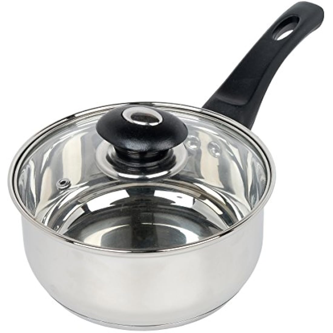 Supreme Vision SS2501 3pc Stainless Sauce pan Set with Glass Lids, Stainlees Steel, 41 x 27 x 5.5 cm