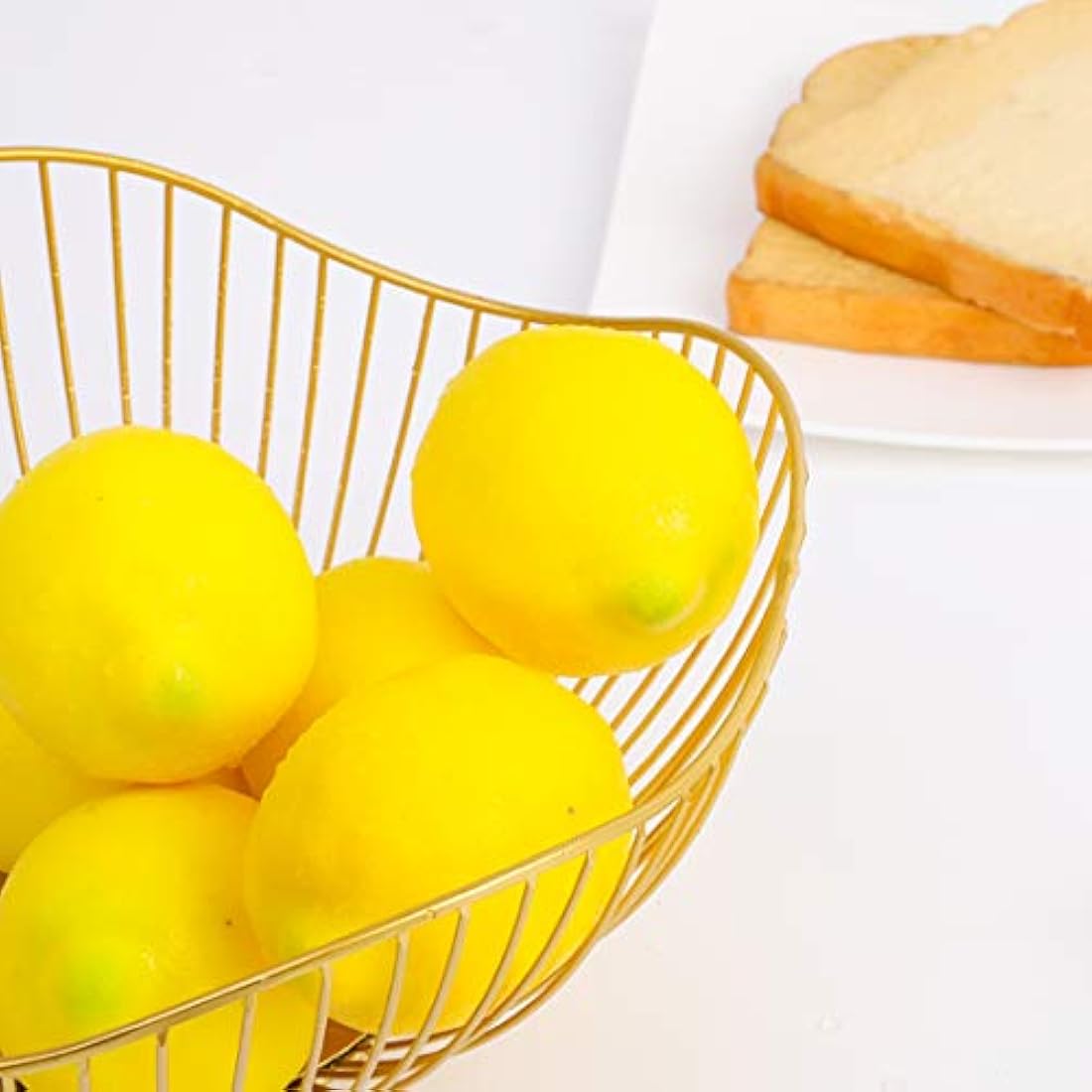 Veryhome 6pcs Artificial Lemon Fake Fruit Plastic Food For Home House Kitchen Party Decoration Festival Display Lifelike (Yellow Lemon, 6pcs)