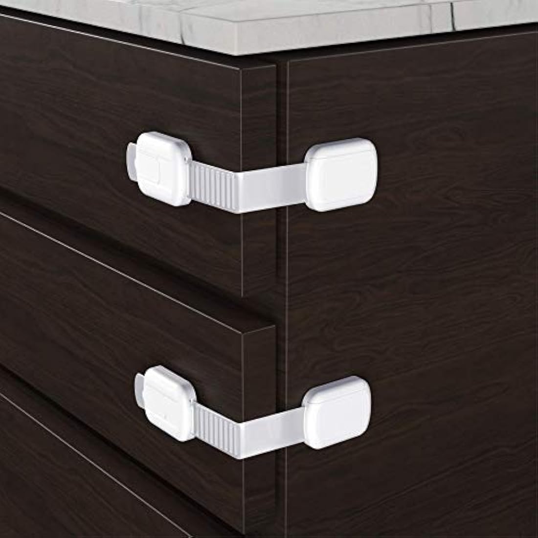 LittleExplorers Adjustable Child Safety Cupboard Locks (8 or 12 Pack) Baby Proof Cabinets & Drawers - Easy Install, No Tools Needed (8 Pack)