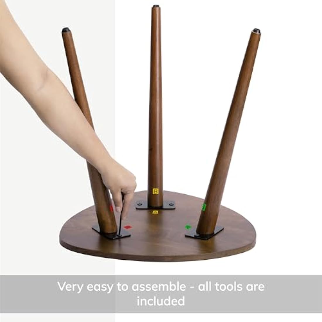 MH London Bond Triangle End Table - Exclusively Designed Small Side Table. Hand Crafted - Wooden Side Table - Contemporary Design for Small End Tables for Bedroom and Living Room