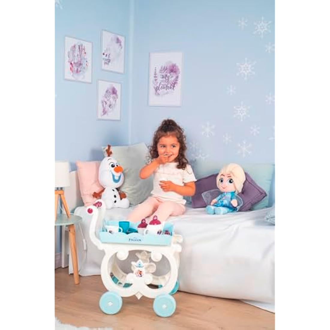 Disney Frozen 2 Pretend Play Kids Toy Tea Trolley Includes 17 Accessories Including Tea Set On Wheels, Play Cutlery and Removable Tray For Children From 3+