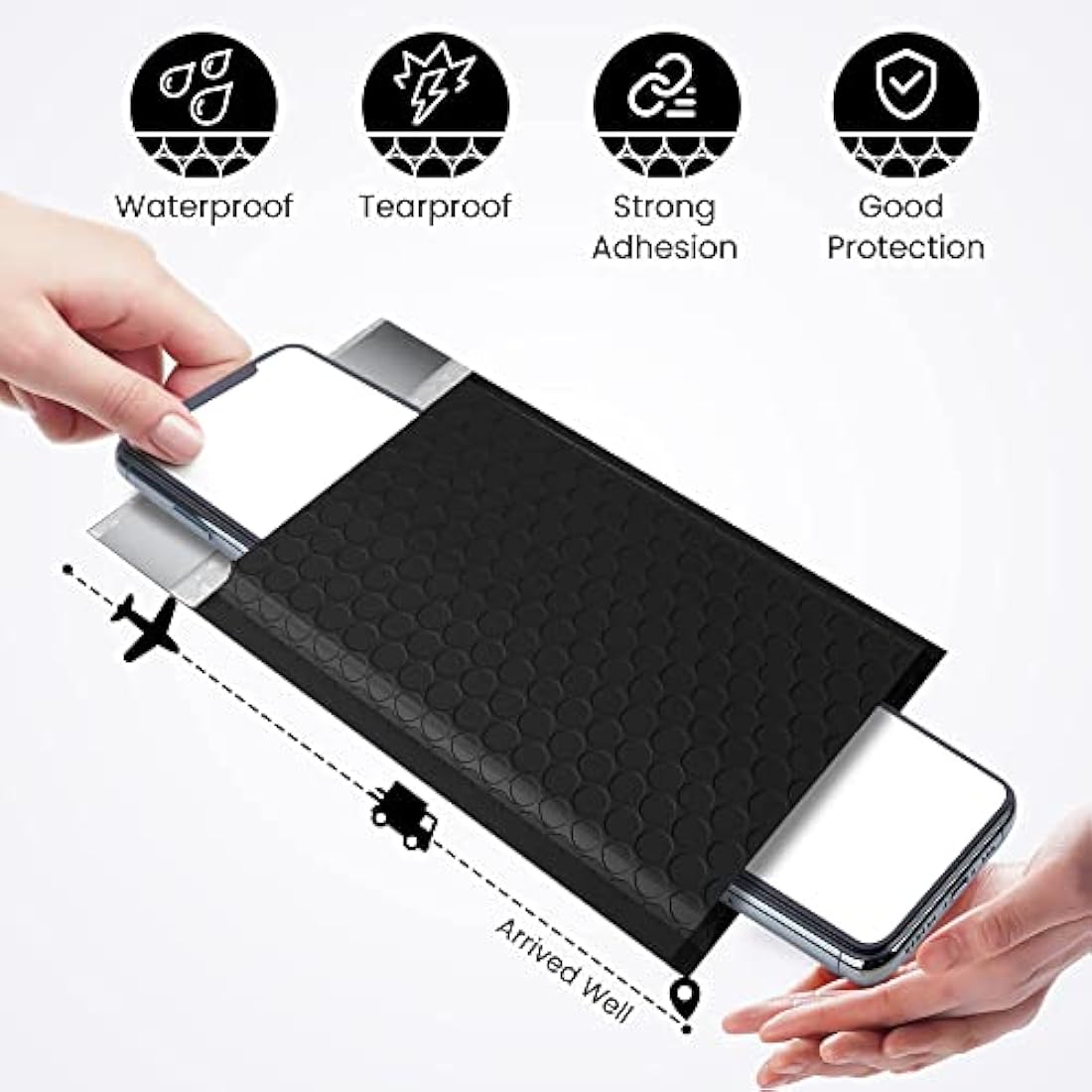 Switory Padded Envelopes A6 Bubble Mailers Packaging Bags 100pcs 4X8In Poly Bubble Mailers,Black Small Envelopes Bubble Envelopes,Bubble Lined Wrap Poly Mailers Bags for Shipping Mailing