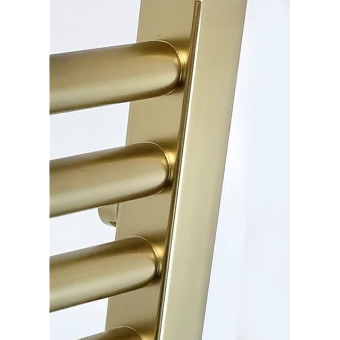 Greened House Brushed Brass Straight Heated Towel Rail 400mm Wide x 800mm High Flat Central Heating Bathtoom Towel Radiator