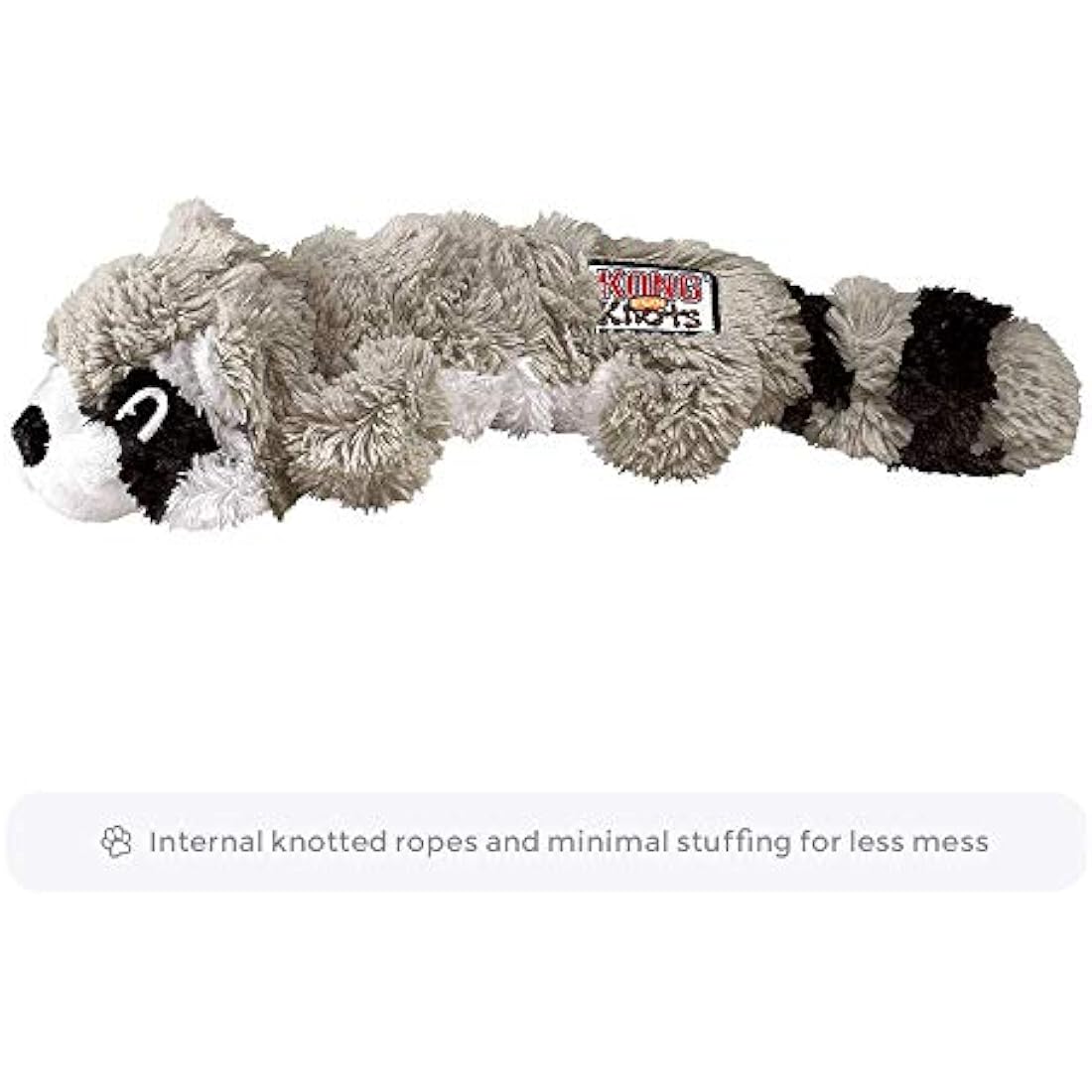 KONG - Scrunch Knots Raccoon - Internal Knotted Ropes and Minimal Stuffing for Less Mess - For Medium/Large Dogs