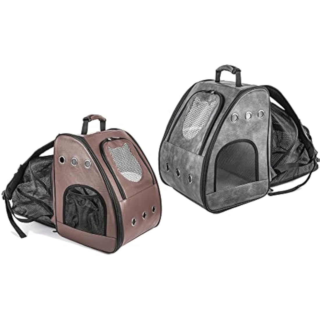 Large Cat Backpack, Fits Large Fat Cat up to 9kgs (20 lbs), Leather Cat Carrier Backpack, Airline Approved Cat Travel Vented Backpack Carrier