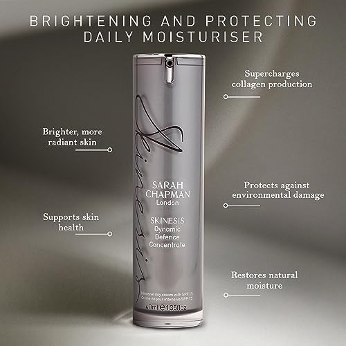 Sarah Chapman Skinesis Dynamic Defence Concentrate Moisturiser SPF 15 - Anti Ageing Intensive Face Moisturiser - 40ml Day Cream for Brighter and More Radiant Skin