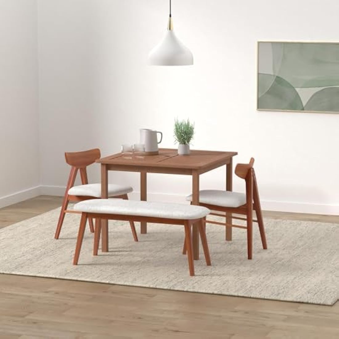 Furinno Hardwood Bermuda Square Table in Teak Oil, Wood, Natural, (W) x 74.17 (H) x 89.92 (D) cm
