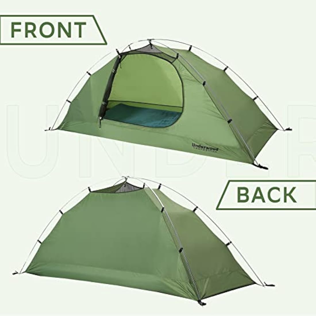 Underwood Aggregator 1/2-Man Camping Tent - 3/4 Season One Man Tent, Waterproof Lightweight Tent in Winter, Backpacking Dome Tent for Snow Camping, Mountaineering, Hiking, Setup Easily for 1/2 Person
