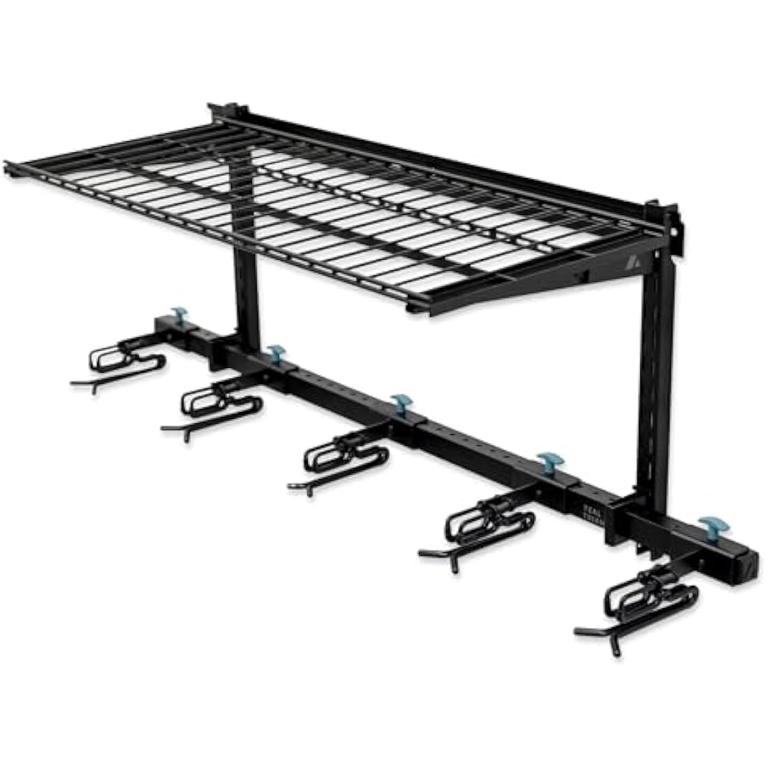 StoreYourBoard Ski Storage Rack with Shelf, Holds 5 Pairs, Heavy Duty Wall Mount Organizer, Home and Garage Hanger