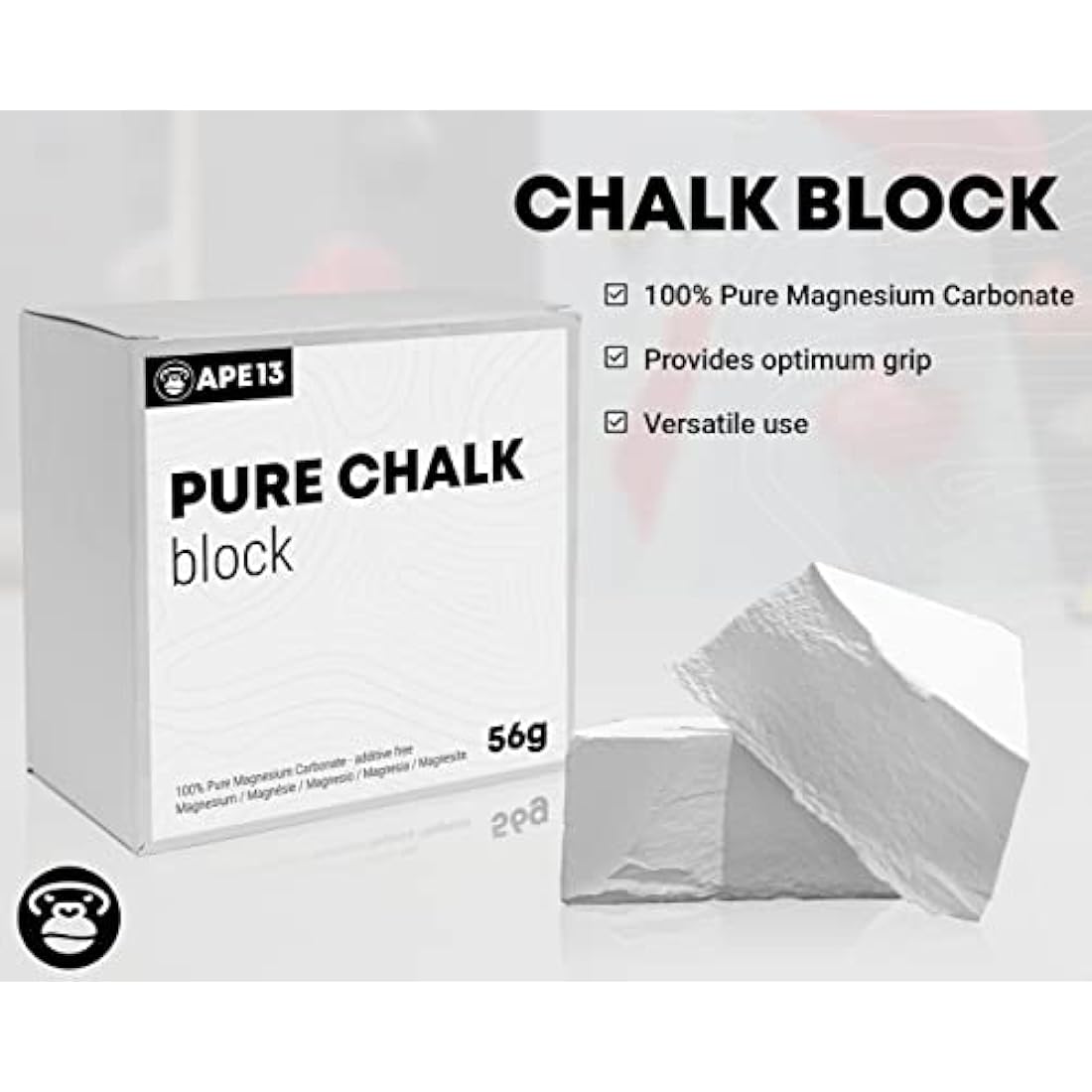 APE13® Chalkbag Boulder Set Consisting of Chalk Bag, Boulder Brush, Chalk (as Set & Single) - Perfect Bouldering Gift and Enough Space for Boulder Accessories