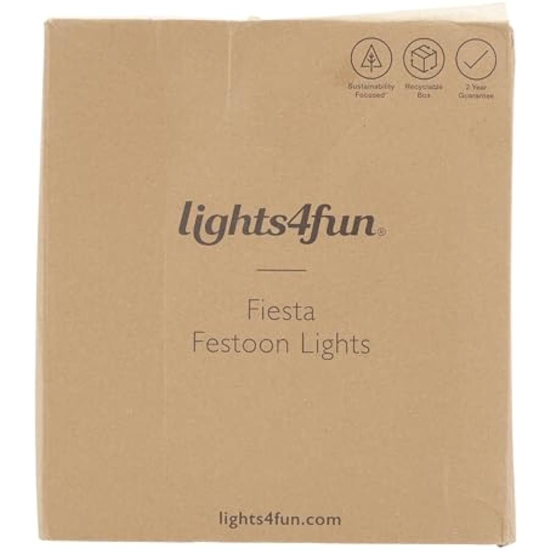 Lights4fun 30 Multi-Coloured LED Festoon String Lights, 7.25m Black Cable, Plug-in & Fully Waterproof IP44 for Indoor & Outdoor Use - Perfect for Patio, Garden, and Party Decor