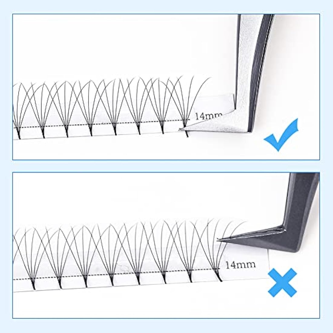 Pre Made Fan Eyelash Extensions 5D Fans 0.07mm D Curl 8-14mm Mix 5D Cluster Eyelash Extension Premade Fans Volume Russian Individual Lashes Cluster Gemerry Fan Lash Extensions(0.07-5D-D curl-Mix)