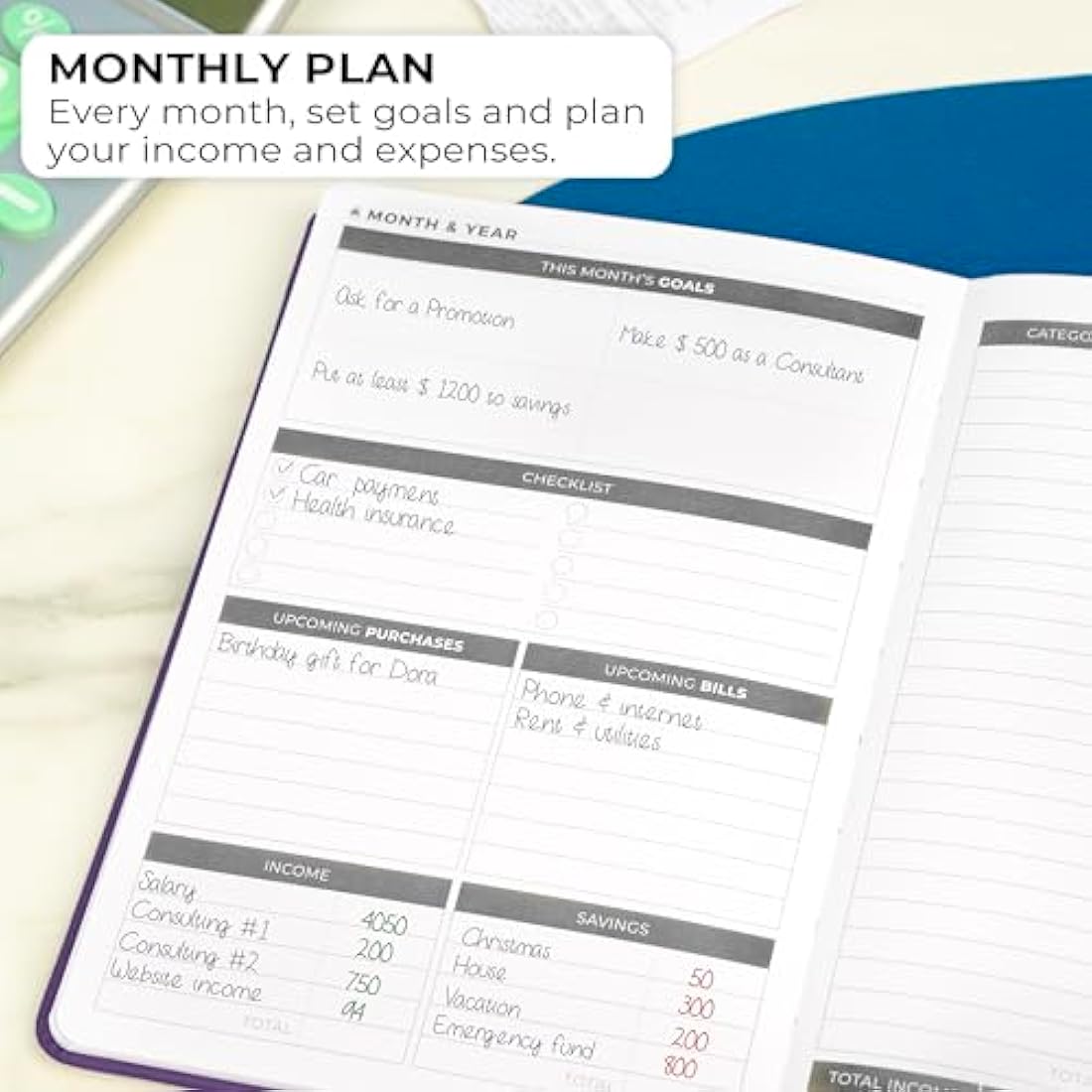 Clever Fox Budget Book – Financial Planner Organizer & Expense Tracker. Money Planner Account Notebook for Monthly Budgeting. Compact (Purple)