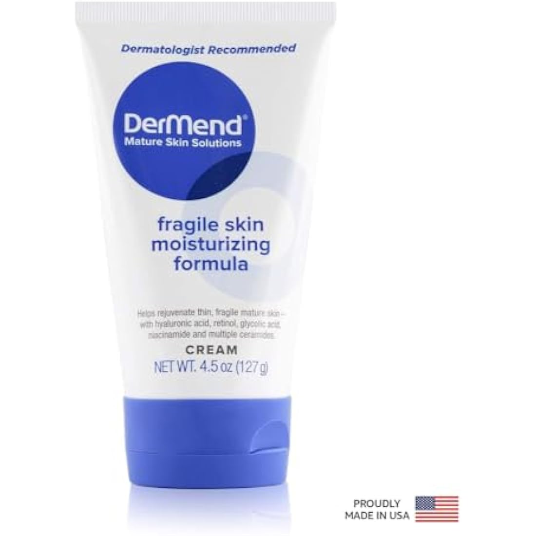 Dermend Specialized Fragile Skin Moisturizing Cream: Formula to Restore & Rejuvenate Mature Skin - 4.5 Oz Tube