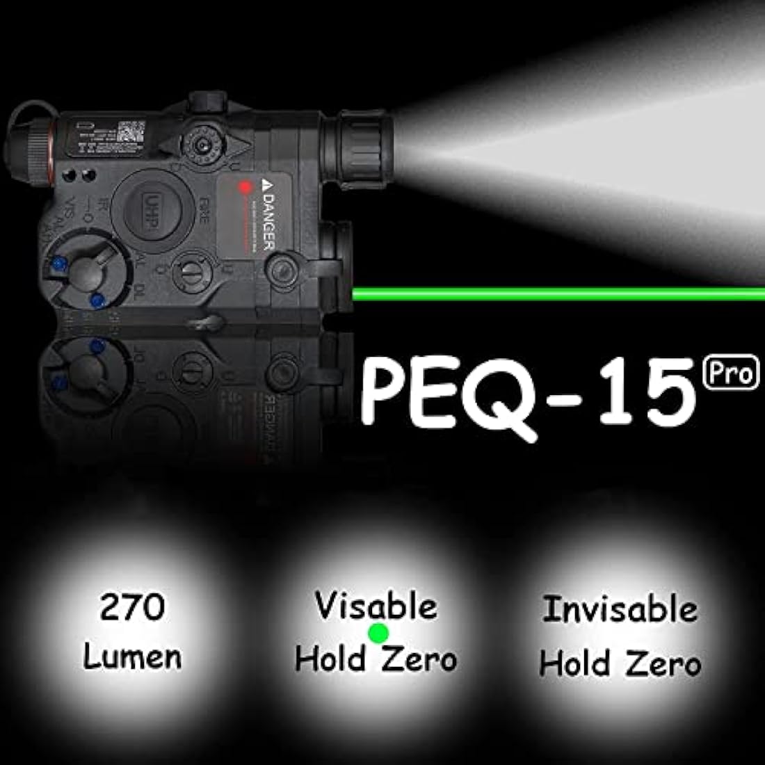 Zhongren Tactical PEQ Box PEQ-15 Battery Case Red+ White LED Flashlight for Airsoft Paintball Hunting AEG GBB CQB