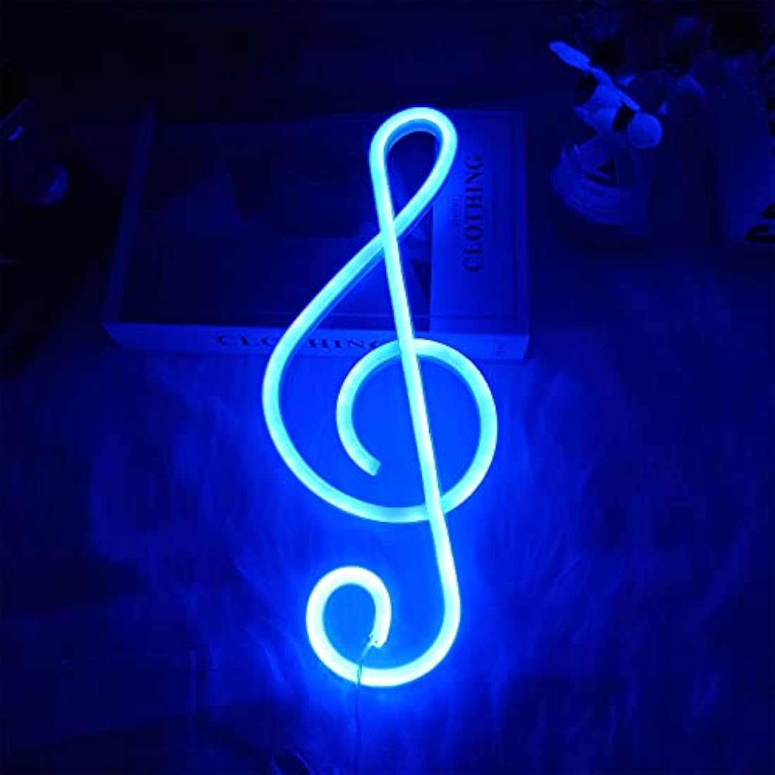 ENUOLI Music Note Neon Signs - Blue Neon Lights for Wall Decor - Battery or USB Operated - Night Lights - Decor for Bedroom, Living Room, Christmas, Wedding, Party, Bar