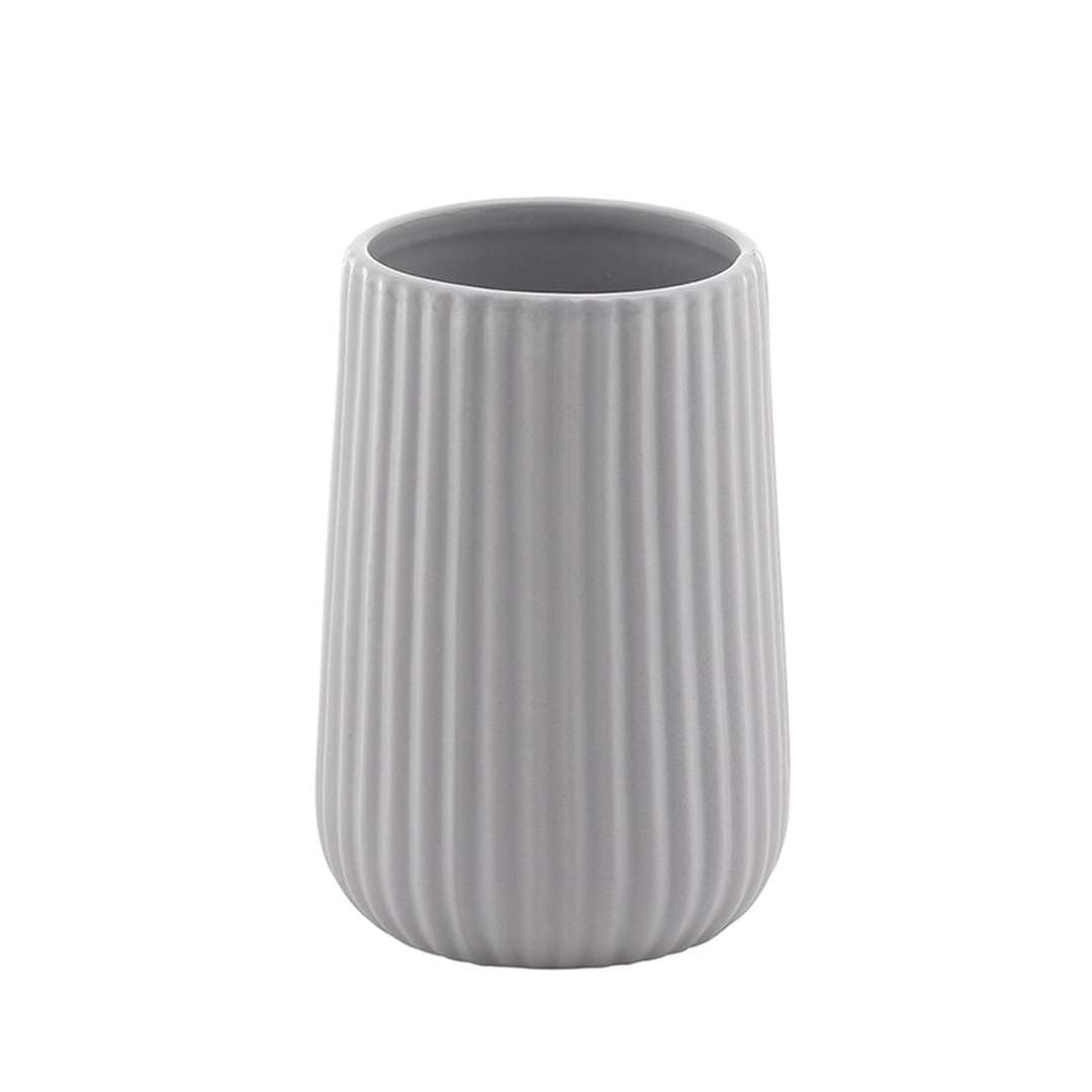 Gedy Toothbrush Holder, Ceramic, Gray, 8x8x11,6