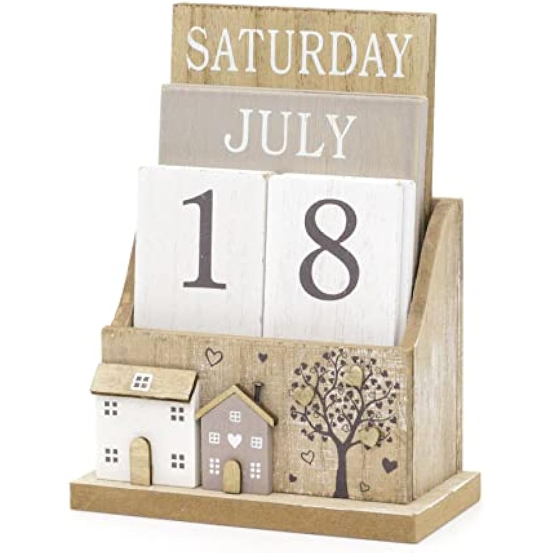 Shabby Chic Wooden Perpetual Calendar | Desk Calendar Flip Calendar | Desktop Calendar House Calendar