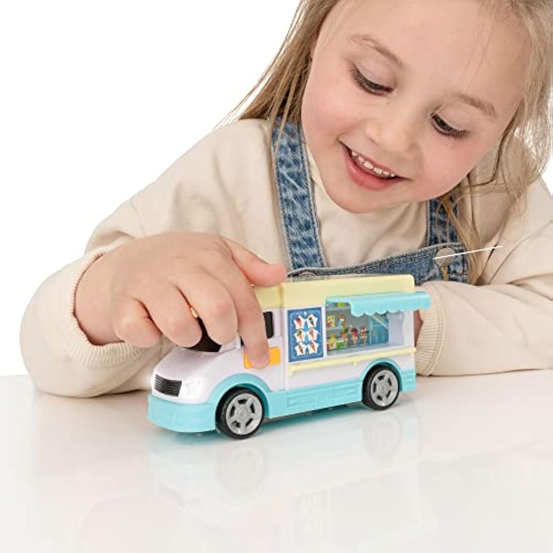 Teamsterz Mighty Machines Small Ice Cream Van Toy | Light And Sound Childrens Sweetie Ice Cream Truck For Kids | Kid's Play Figures And Vehicles Toy Car Set | Suitable For Ages 3+