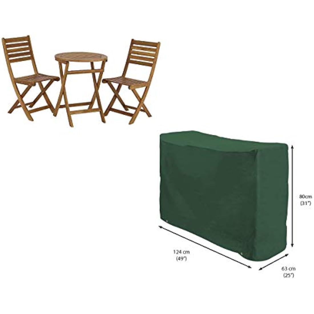 Bosmere Protector 6000 | Bistro Set Cover - 2 Seat | L 124cm D 63cm H 80cm | 100% Waterproof, UV Protected, Heavy Duty 600D | 6 Year Guarantee | C511, Green