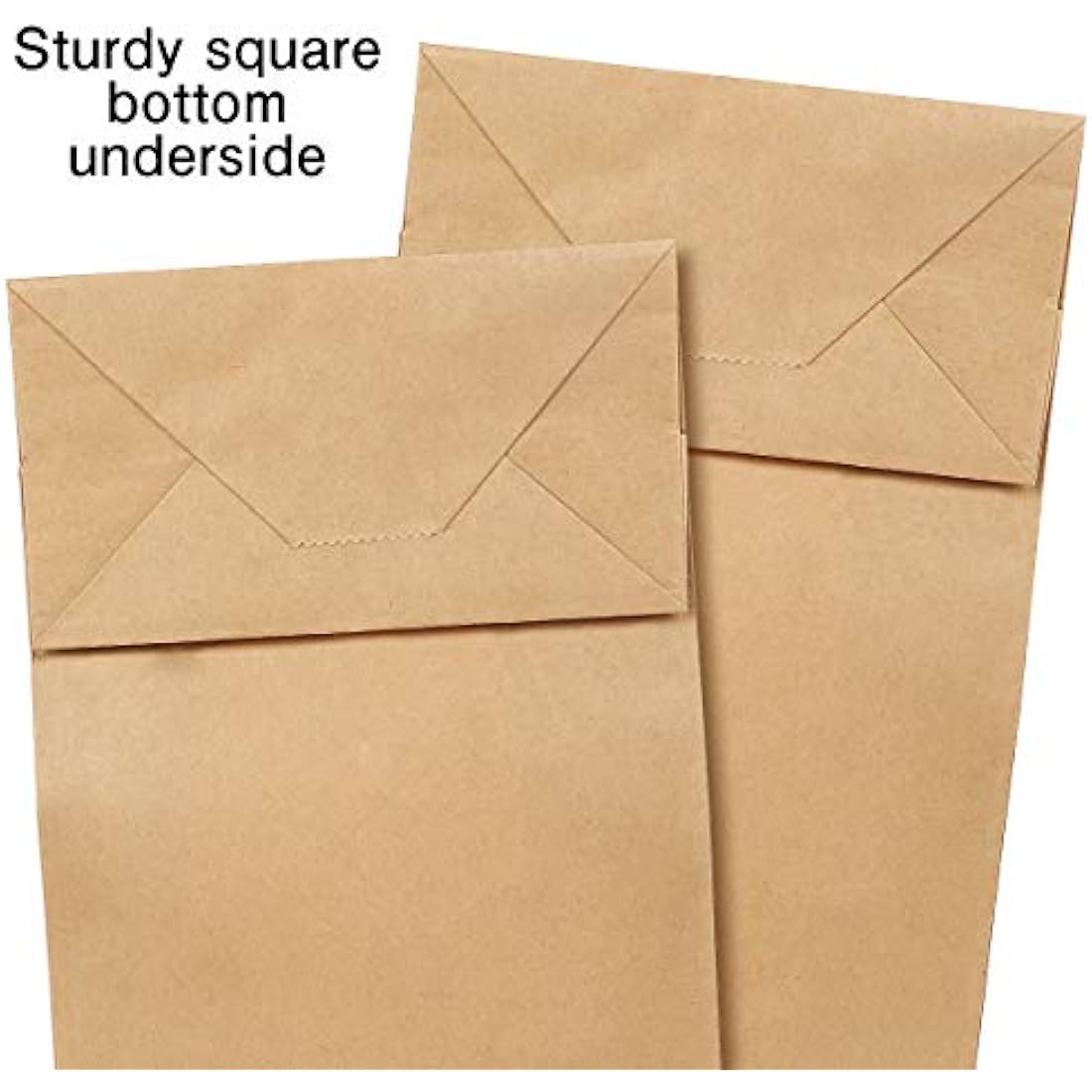 Gaoyong 100 Pieces Brown Paper Bags 12 x 7 x21.5 cm - 70 g./m2 with 100% Pure Kraft Paper for Grocery, Snack, Lunch, Birthday, Xmas Party Supplier and Wedding