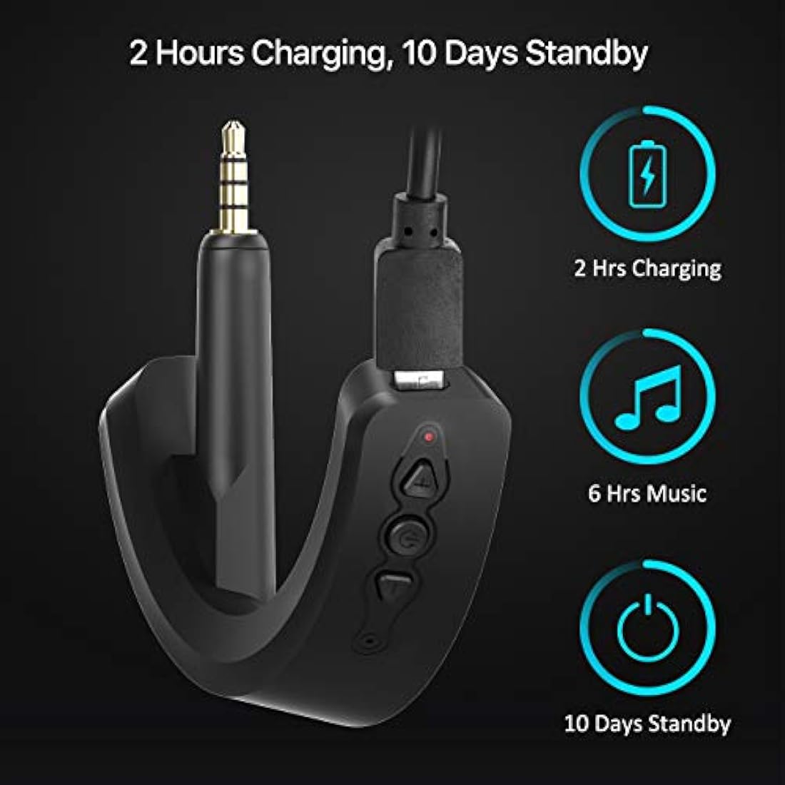 YOCOWOCO aptX Wireless Bluetooth 5.0 Adapter for Bose QuietComfort QC 15 with Mic/Volume Control, Black