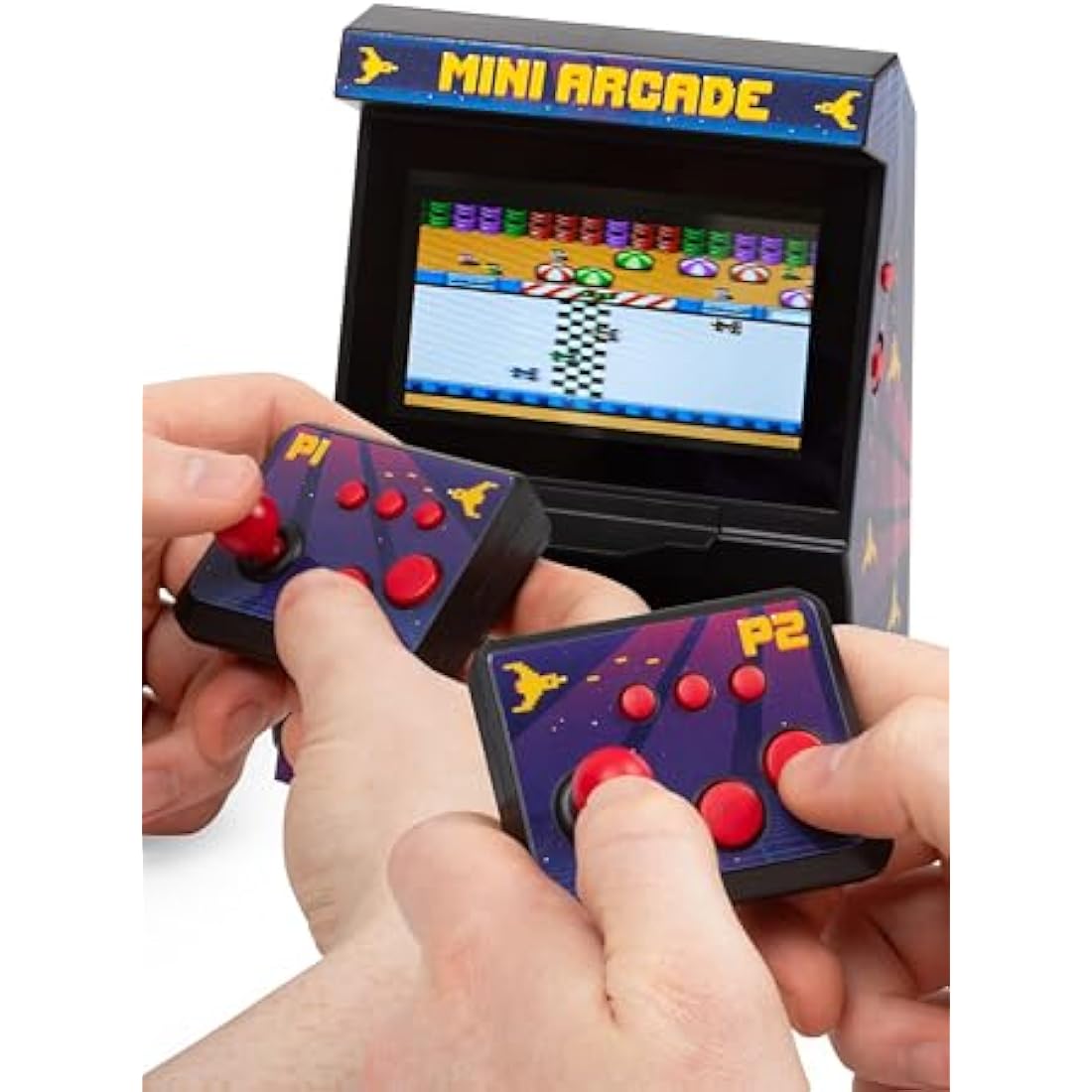 Mini Arcade Machine, handheld console, Plug and Play TV Games, 2 Player, 300 In-Built Games, 8-Bit Retro Arcade Games, 4.3” Full Colour Screen, 2 x Wireless Joysticks, for Men and Women - Thumbs Up!