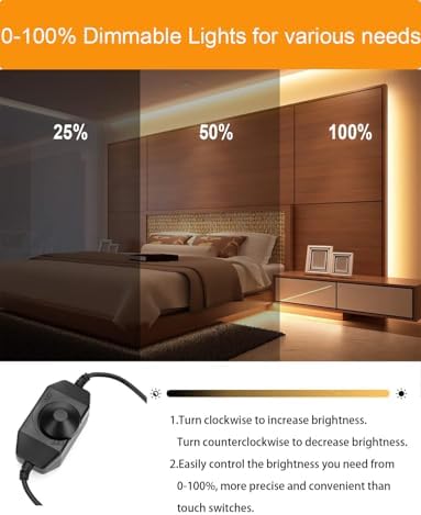 Lucienstar Neon LED Strip Light - 5M Dimmable Warm White Led Strip Lights,12v IP67 Waterproof LED Strip Lights,Silicone Neon LED Strip Light for Bedroom Kitchen Indoor Deco[ Power Adapder Include]