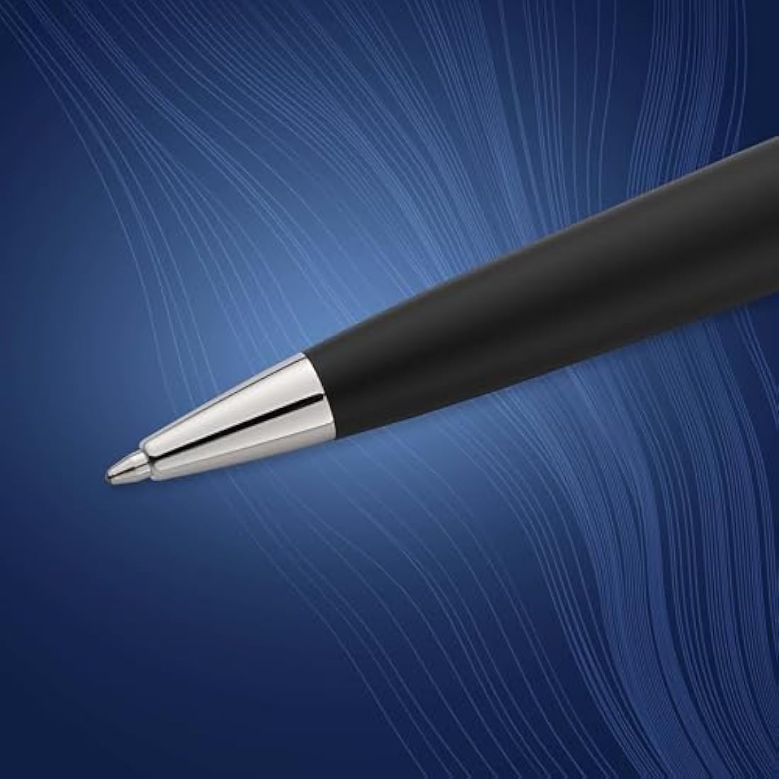 Waterman Expert Ballpoint Pen | Matte Black with Chrome Trim | Medium Tip | Blue Ink | Gift Box