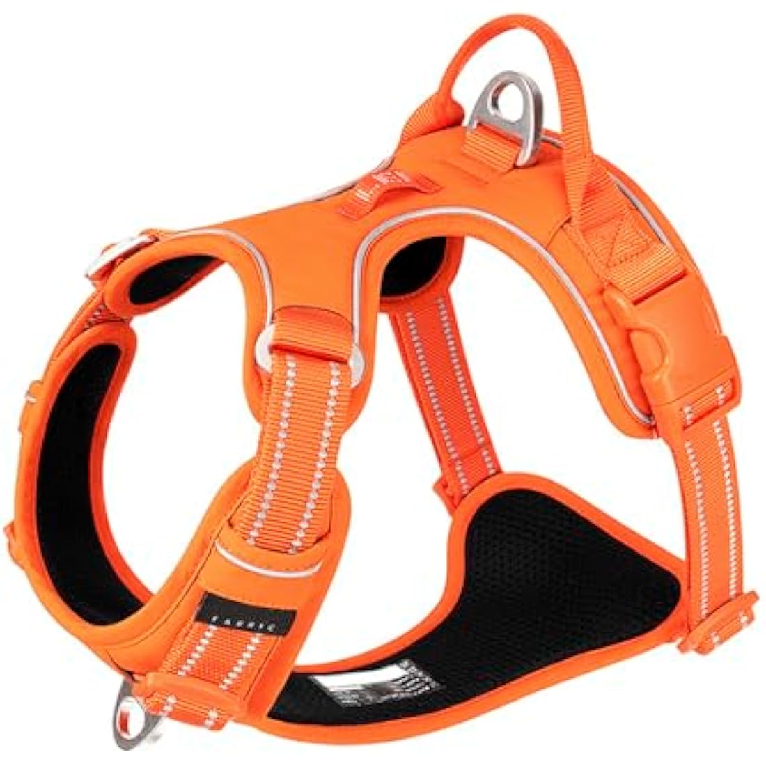 WINHYEPET No-Pull Dog Harness,Adjustable Outdoor Vest Reflective Nylon Soft Pet Harness Dog Suitable Small Medium Large Breeds TLH5654(Orange,XL)