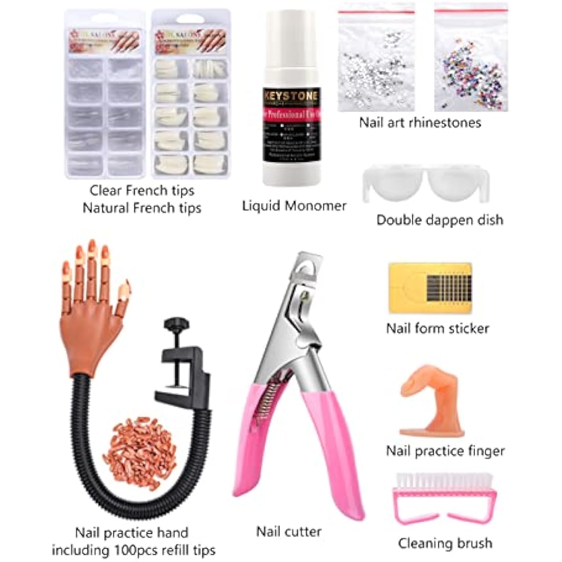 Deciniee Acrylic Nail Practice Hand - Flexible Professional Model - Adjustable Fake Hand for DIY Manicure
