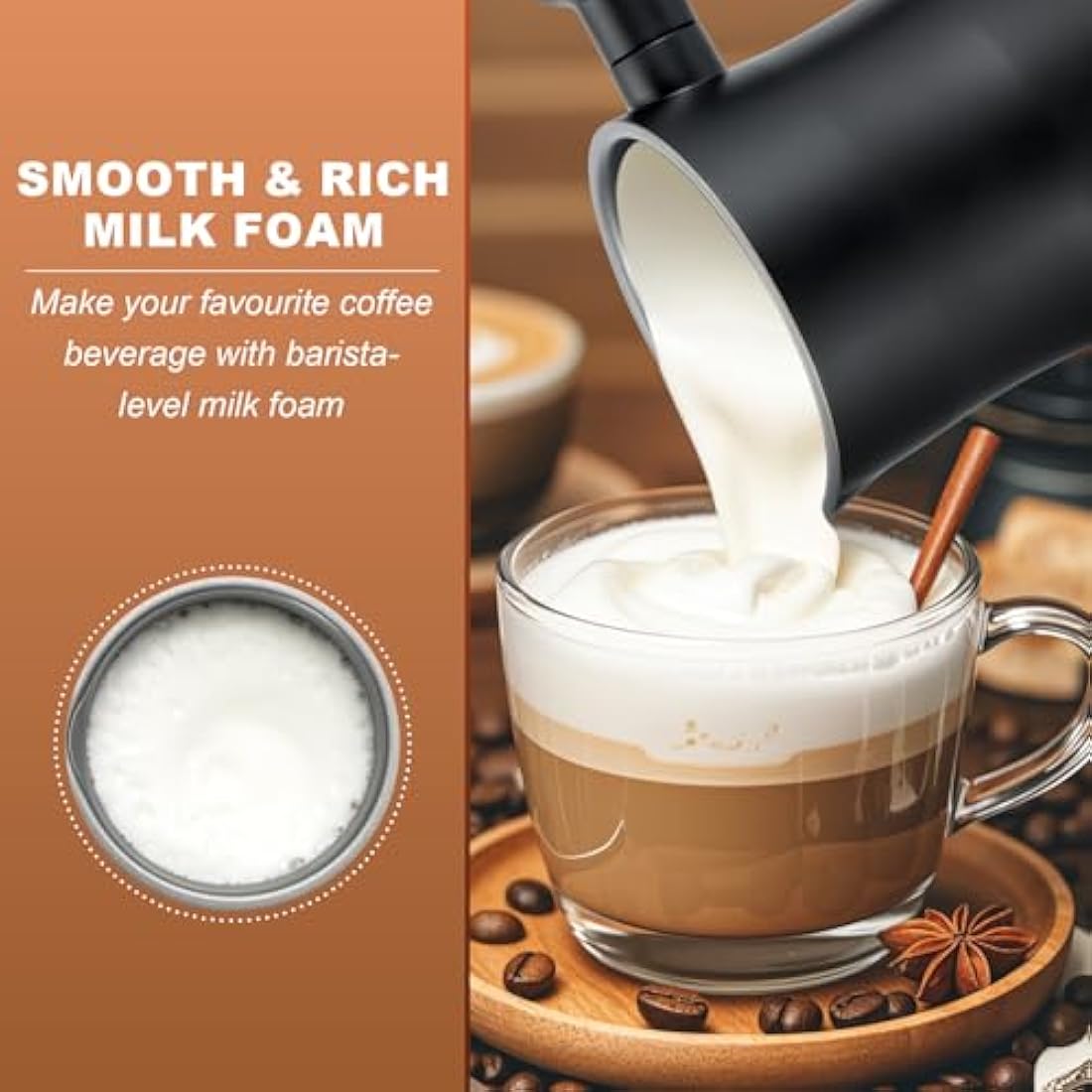 Qeelin Electric Milk Frother, 4 in 1 Milk Steamer,11.8oz/350ml Automatic Warm and Cold Foam Maker for Coffee,Latte, Cappuccino, Macchiato, Hot Chocolate