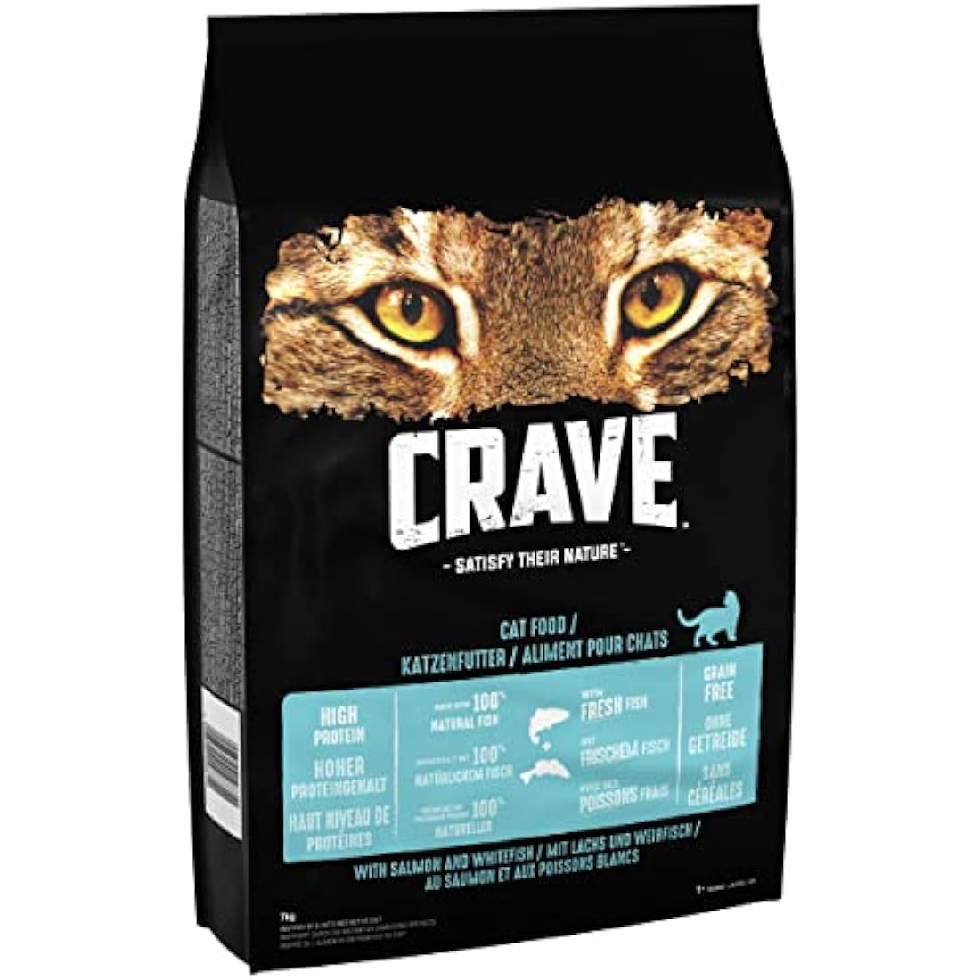 Crave Dry Cat Food - High Protein and Grain-Free Cat Food with Salmon and WhiteFish, 7 kg (Pack of 1)