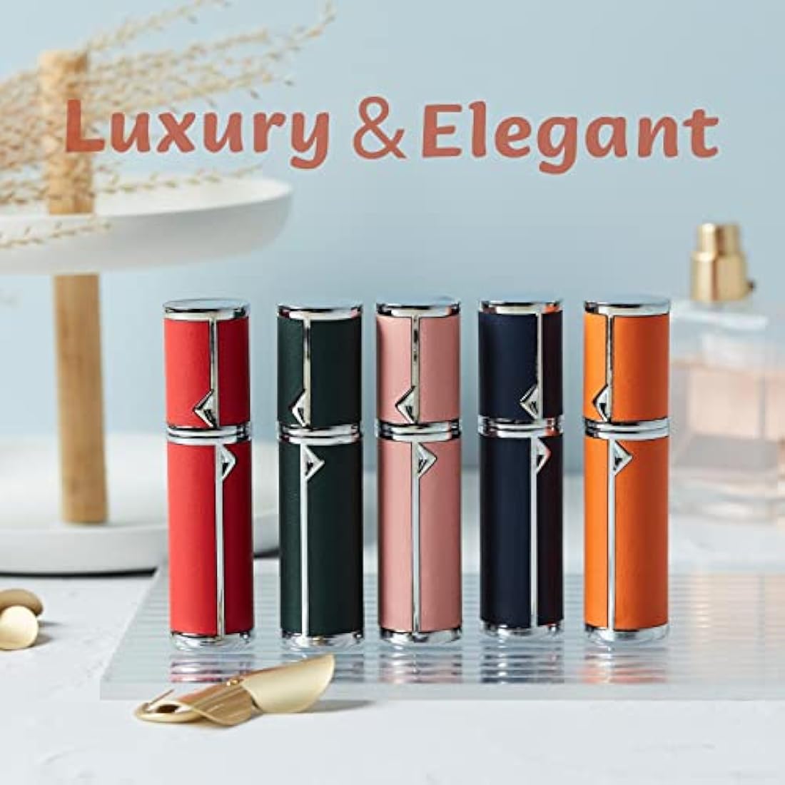 VVGAOGES Perfume Atomiser,Portable Refillable Empty Perfume Spray,Mini Perfume Bottles Empty for Travel 5 ml (YB-Pink)