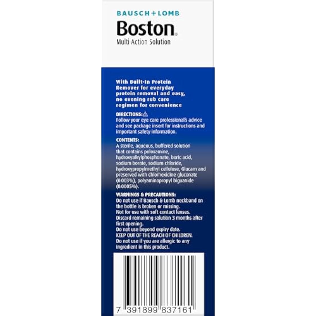 Boston Simplus Multi-Action Solution, 4x 120ml Contact Lens Solution for Rigid Gas Permeable Contact Lenses - Clean, Disinfect & Condition with 4x Lens Cases