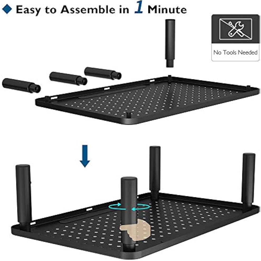 BONTEC Metal Monitor Stand, Ergonomic Height Adjustable Computer Monitor Riser for Desks with Cable Management for Computer, iMac, PC up to 20KG(2 Pack)