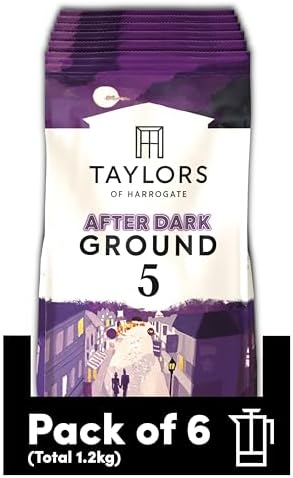 Taylors of Harrogate After Dark Ground Coffee, 200 g (Pack of 6 - Total 1.2kg)