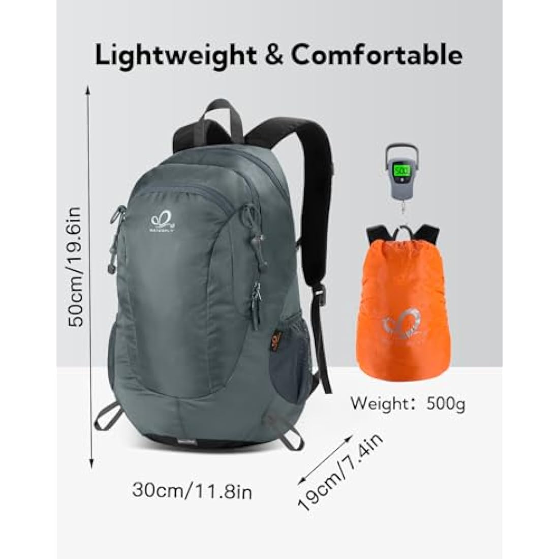 Waterfly 25L Hiking Backpack Daypack: Water Resistent Lightweight Rucksack with Rain Cover for Men Women Outdoor Camping Hiking Travel Daypack