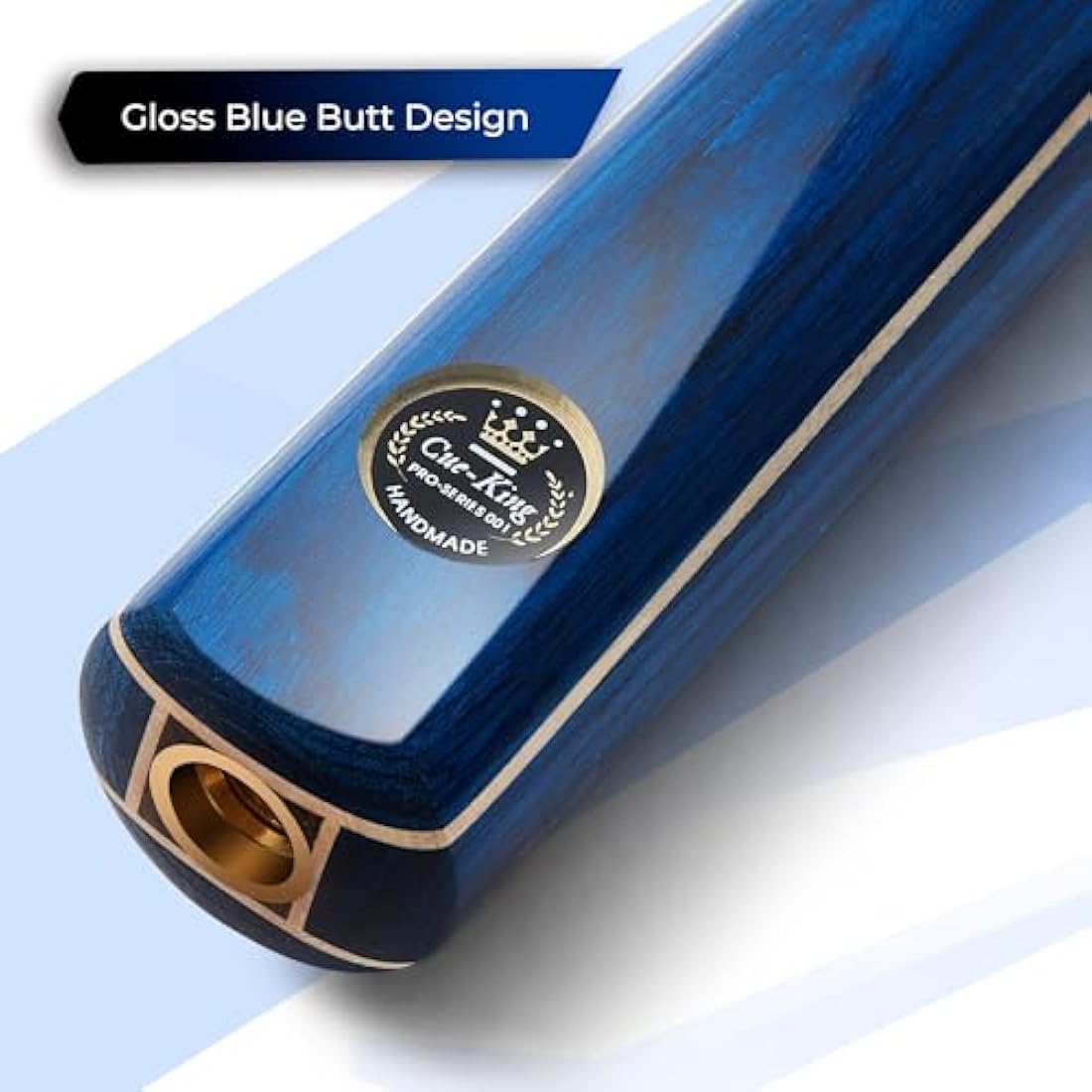 Cue-King Pro Series 001 Snooker Cue, Pool Cue, Handmade 57" 19oz 3/4 Jointed with Case Blue Cue with Protective Hardcase, Extension and Microfibre Cue Towel, Snooker Cues, Pool Cues, Snooker Cue Case