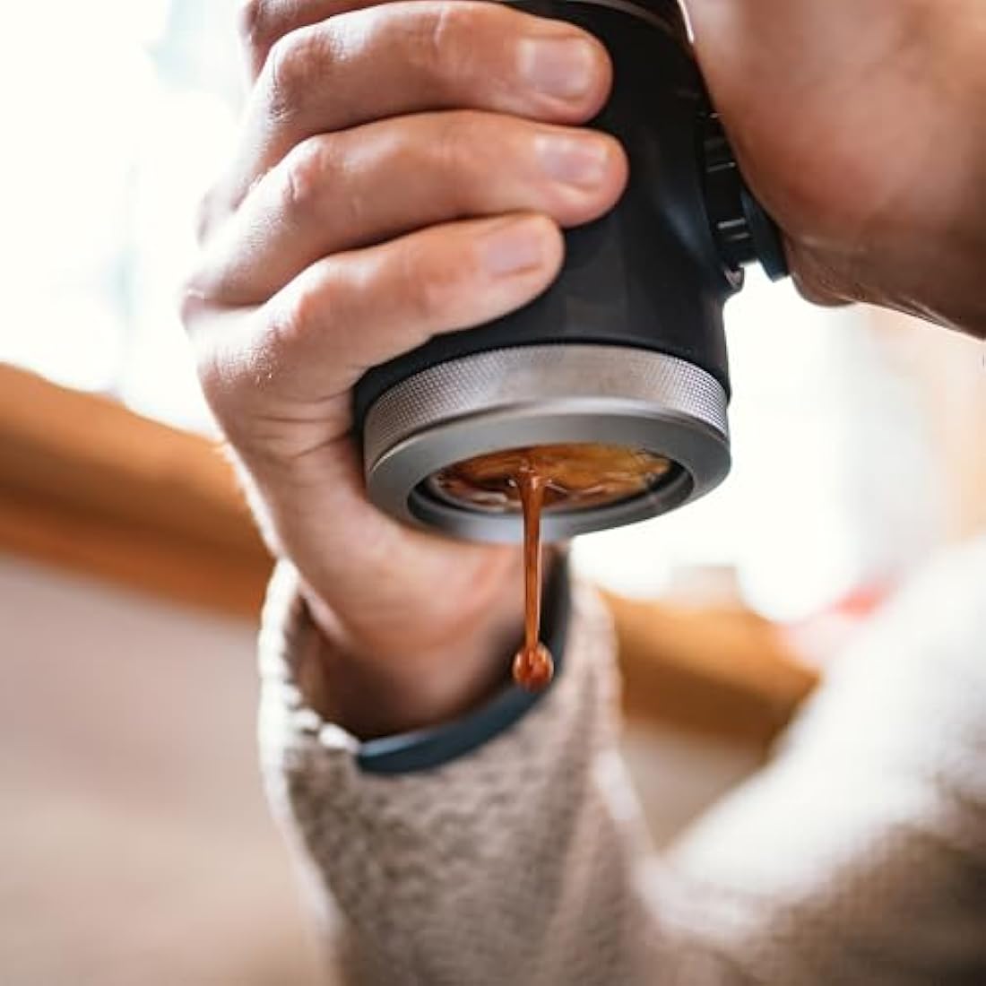 WACACO Picopresso Portable Espresso Maker Bundled with Protective Case, Pro-level Specialty Coffee Machine, Compatible Ultra-fine Grind, Manually Operated Travel Coffee Maker