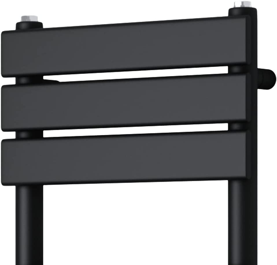 Warmehaus Black 1000x600mm Flat Panel Heated Towel Rail 68mm